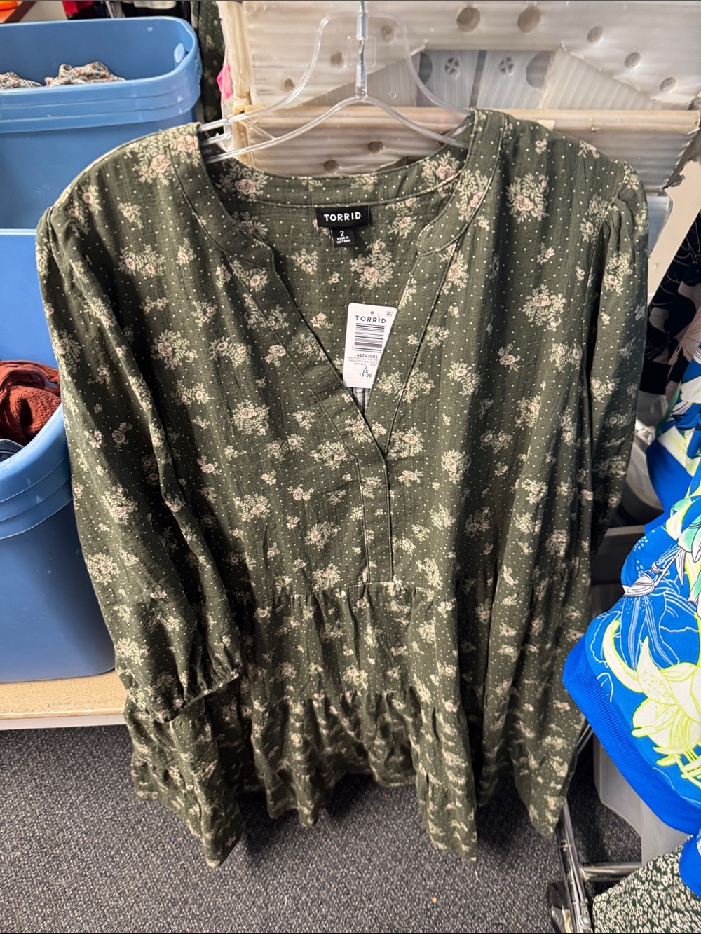 Torrid mini cotton 3/4 sleeve tiered dress size 2 // 090206